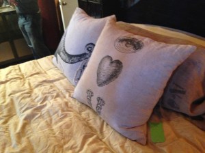 BDA burlap pillows