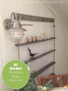 ikea hack hanging rope shelves with graphic