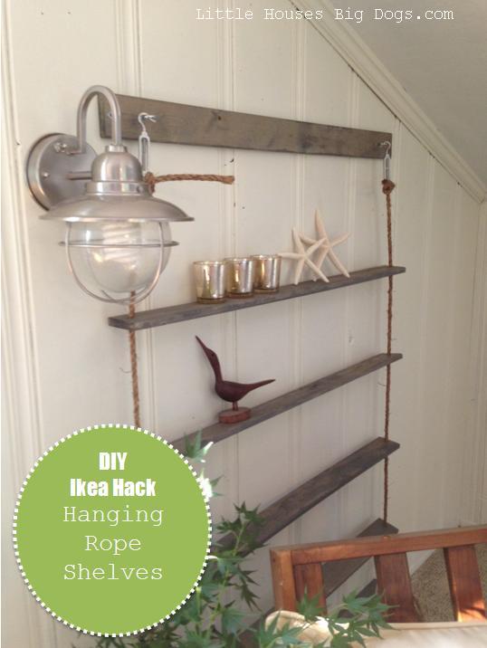 ikea hack hanging rope shelves with graphic